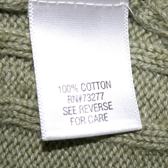 CROFT & BARROW Sweater Cable Knit Crewneck Classic Mid Weight Pastel Green Large - Picture 6 of 12